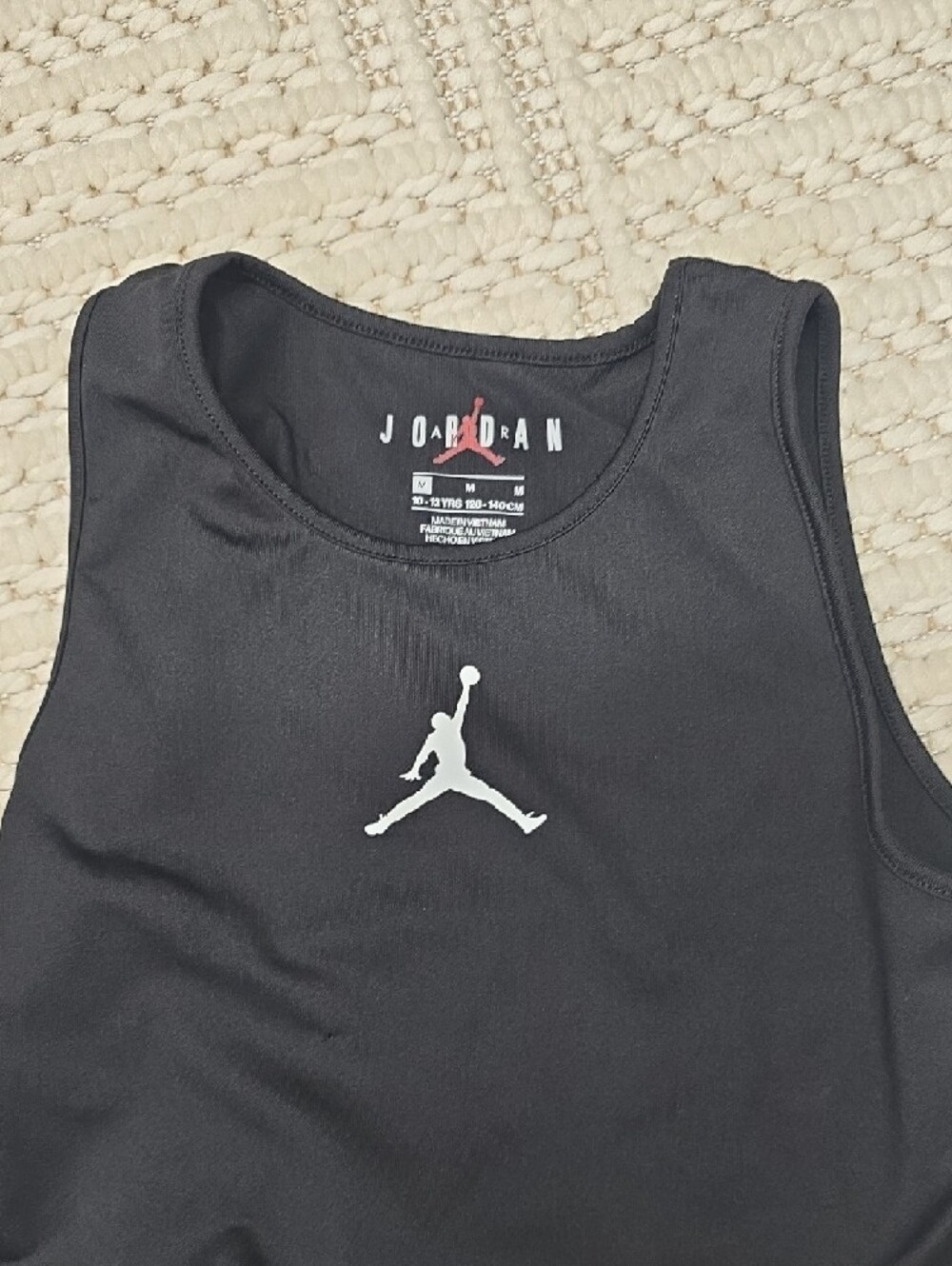 Jordan Black Crop Tank with White Jumpman Logo - Picture 2 of 8